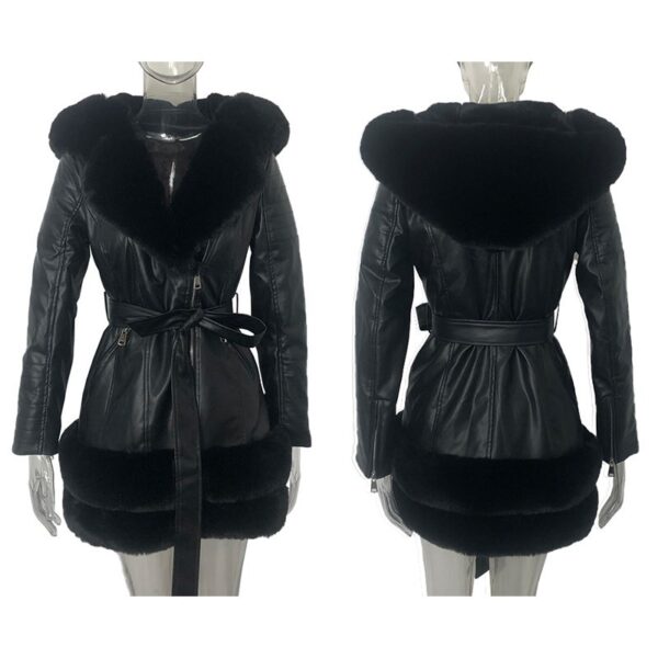 Fashion Women Leather Coats Jackets Ladies Jacket Black - Image 7