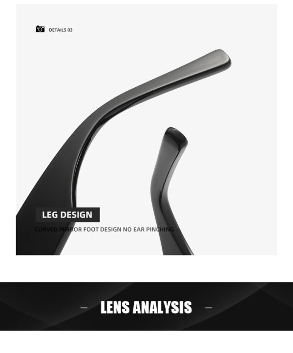 Retro Big Square Rim Glasses Rimless Fashion Sunglasses - Image 2