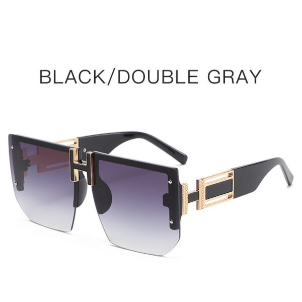 Retro Big Square Rim Glasses Rimless Fashion Sunglasses - Image 8