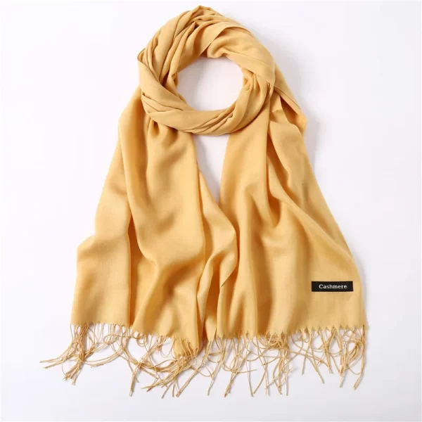 Autumn Winter Women Cashmere Scarf Luxury Brand Female Warm Shawls Wraps 2021 Pashmina Solid Men Long Tassels Scarves Foulard - Image 9