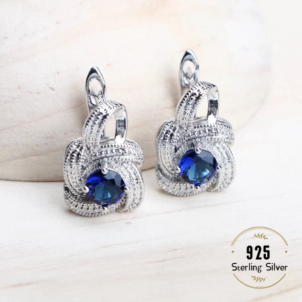 Blue Zirconia Women Jewelry Sets 925 Sterling Silver Wedding Bridal Costume Jewellery Earrings Rings Bracelets Pendant Necklace - Image 4