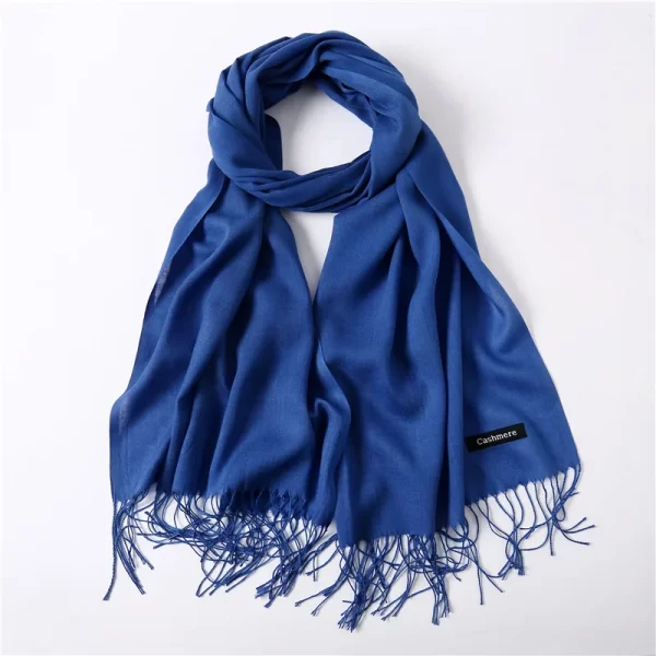 Autumn Winter Women Cashmere Scarf Luxury Brand Female Warm Shawls Wraps 2021 Pashmina Solid Men Long Tassels Scarves Foulard - Image 4