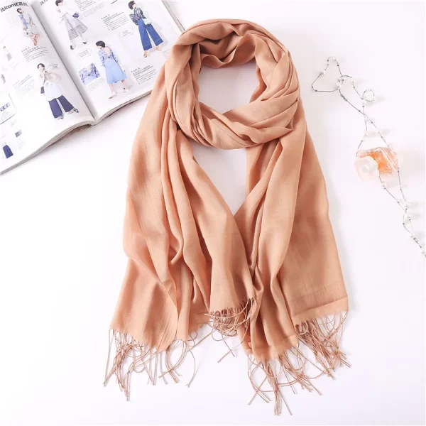 Autumn Winter Women Cashmere Scarf Luxury Brand Female Warm Shawls Wraps 2021 Pashmina Solid Men Long Tassels Scarves Foulard - Image 7