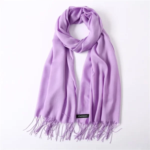 Autumn Winter Women Cashmere Scarf Luxury Brand Female Warm Shawls Wraps 2021 Pashmina Solid Men Long Tassels Scarves Foulard - Image 5