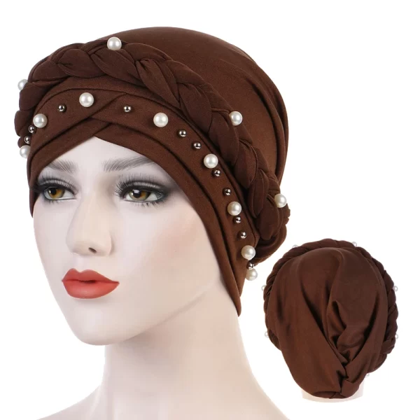 Head Scarf for Muslim Women Solid Cotton Turban Bonnet Hijab Caps White Pearl Inner Hijabs Femme Musulman Arab Wrap Turbantes - Image 2