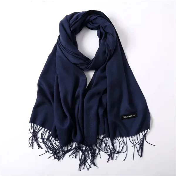 Autumn Winter Women Cashmere Scarf Luxury Brand Female Warm Shawls Wraps 2021 Pashmina Solid Men Long Tassels Scarves Foulard - Image 3