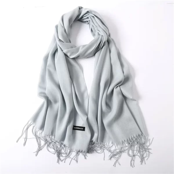 Autumn Winter Women Cashmere Scarf Luxury Brand Female Warm Shawls Wraps 2021 Pashmina Solid Men Long Tassels Scarves Foulard - Image 6