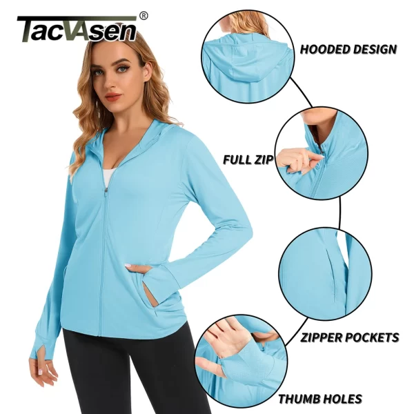 TACVASEN Summer Sun Protection Hoodies Womens - Image 3