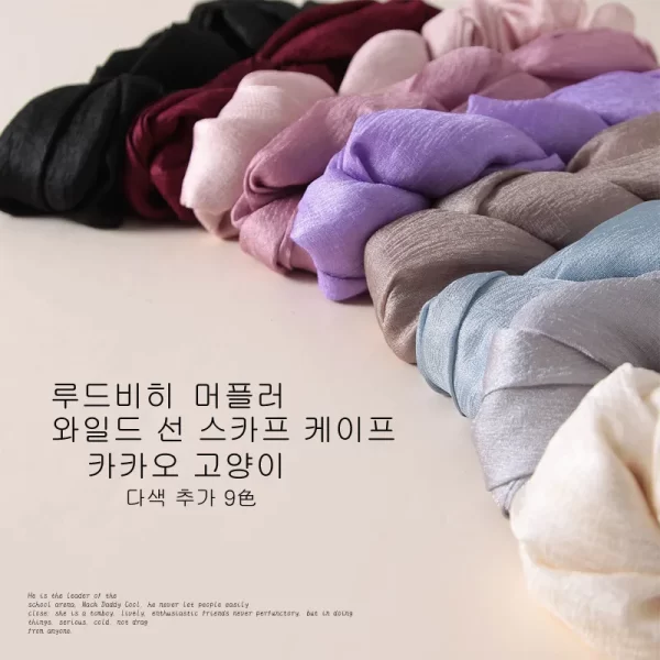 2023 Luxury Brand Women Fashion Scarf Plain Solid Silk Linen Shawls Scarves Summer Lady Bandanas Pashmina Foulard Hijab 180*90Cm - Image 4