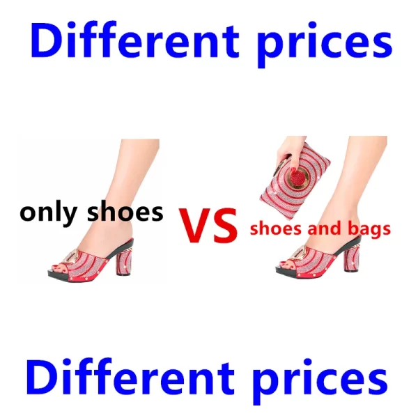 Women's Summer Shoe Bag Set Crystal Diamond Italian Design Plus Size Fashion Slippers Wholesale Suitable for Party Wedding Wear - Image 5