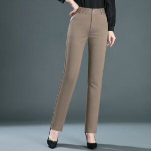 Spring and autumn women's casual loose high waist straight thick long pants