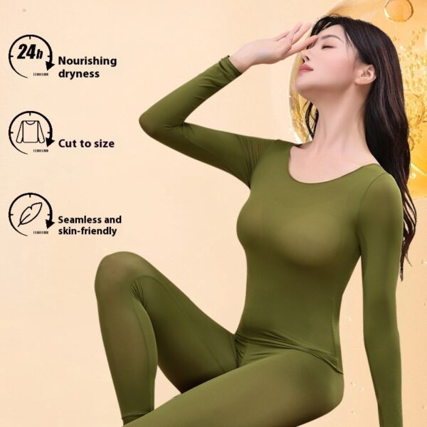 Hyaluronic Acid Moisturizing Warm Long Sleeves Trousers Heating And Warm-keeping Suit Women - Image 2