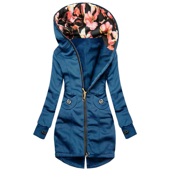 Casual Medium To Long Solid Color Hoodie Cardigan - Image 7