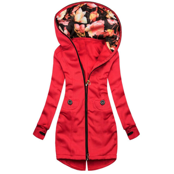 Casual Medium To Long Solid Color Hoodie Cardigan - Image 6