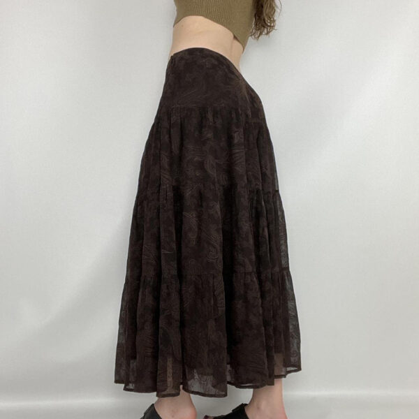 Retro Paisley Printed Skirt Women's Low Waist - Image 4