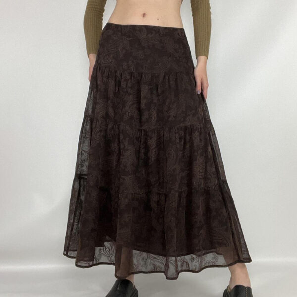 Retro Paisley Printed Skirt Women's Low Waist - Image 2