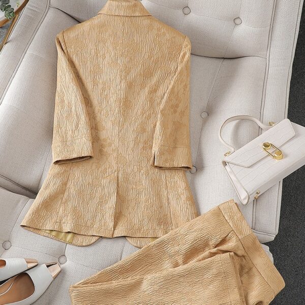 Half Sleeve Blazer And Pant Suit Ladies Women Female Jacket - Image 7