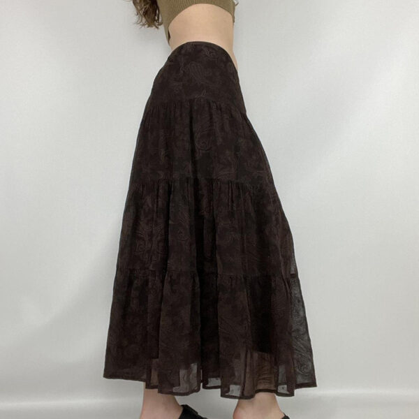 Retro Paisley Printed Skirt Women's Low Waist - Image 5